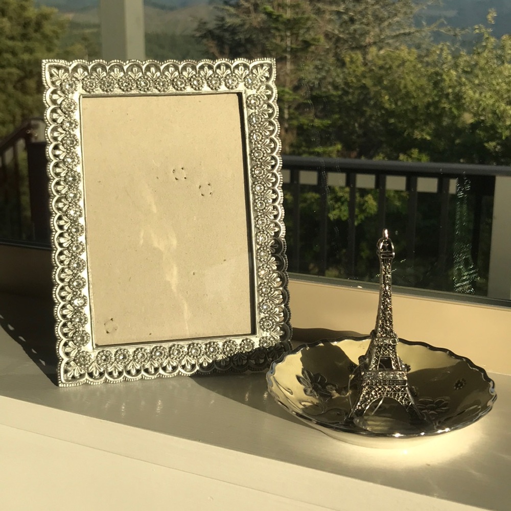 ***SOLD*Paris theme jewelry dish and picture frame